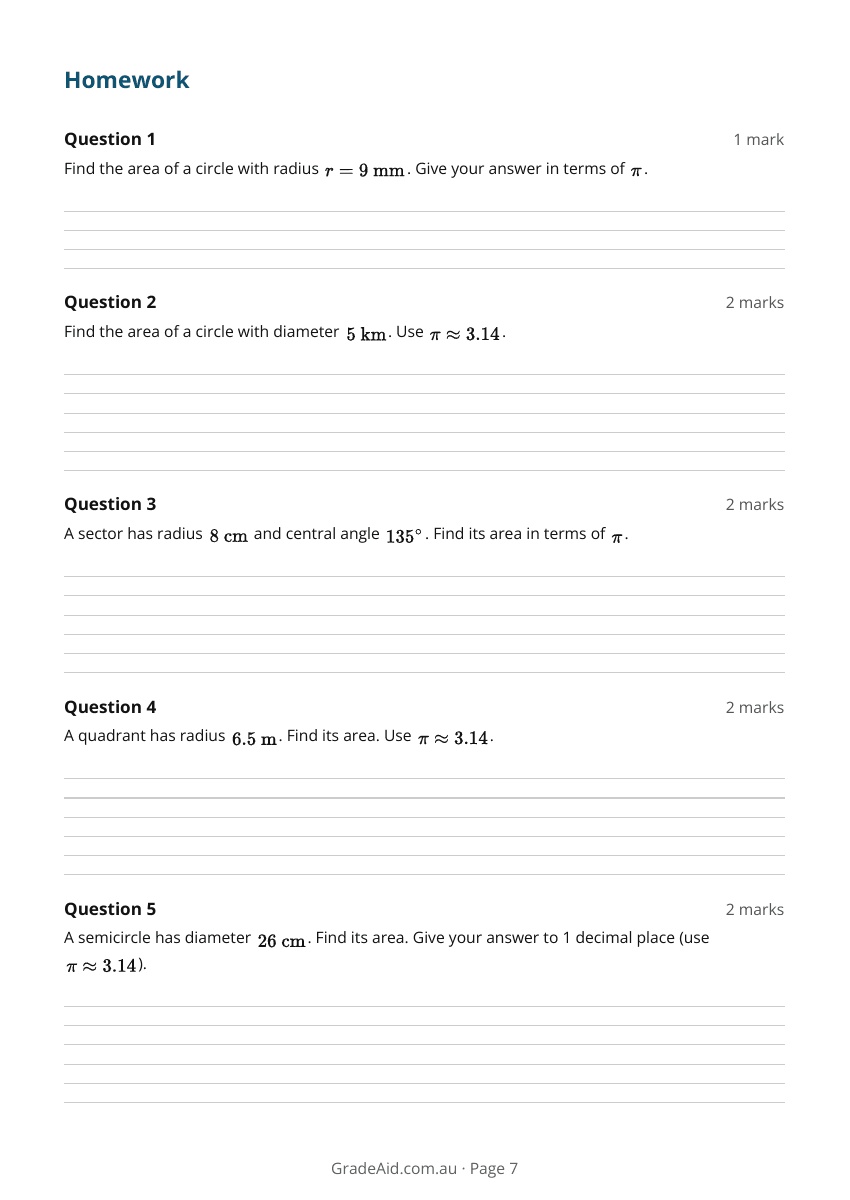 Worksheet example 7