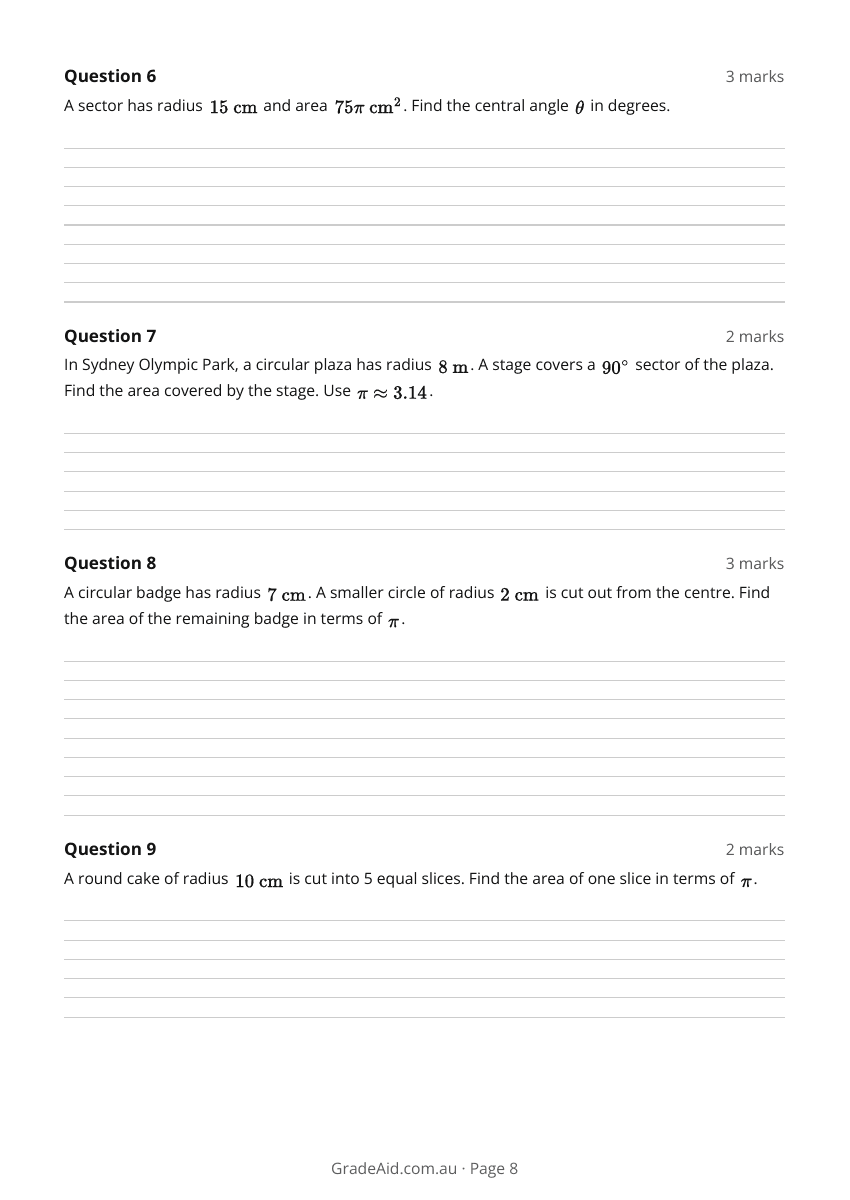 Worksheet example 8